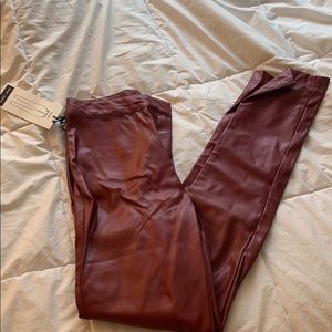 Red leather pants with tags still on!